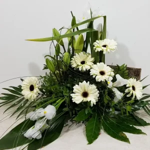 Centro gerberas blancas