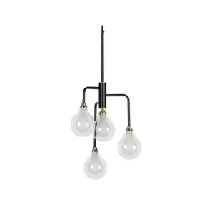 Lámpara techo metal cristal