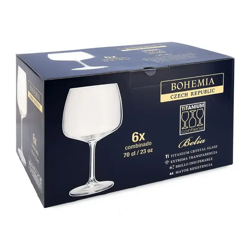 Set 6 Copas Combinado 70cl Belia Bohemia - Imagen 3