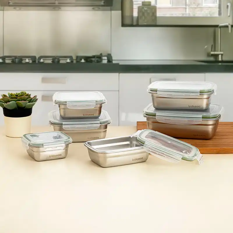 Fiambrera Hermetica Inox Theo 550ml ,850ml y 1800ml