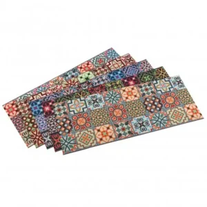 Alfombra de cocina mosaicos distintos colores 120x50cm.