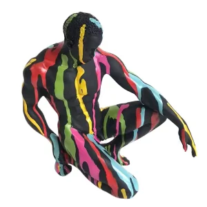Desnudo hombre colores vivos