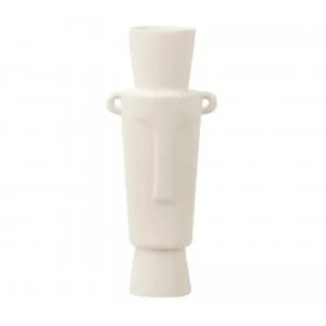 Florero cerámica blanco mate 15x12x40