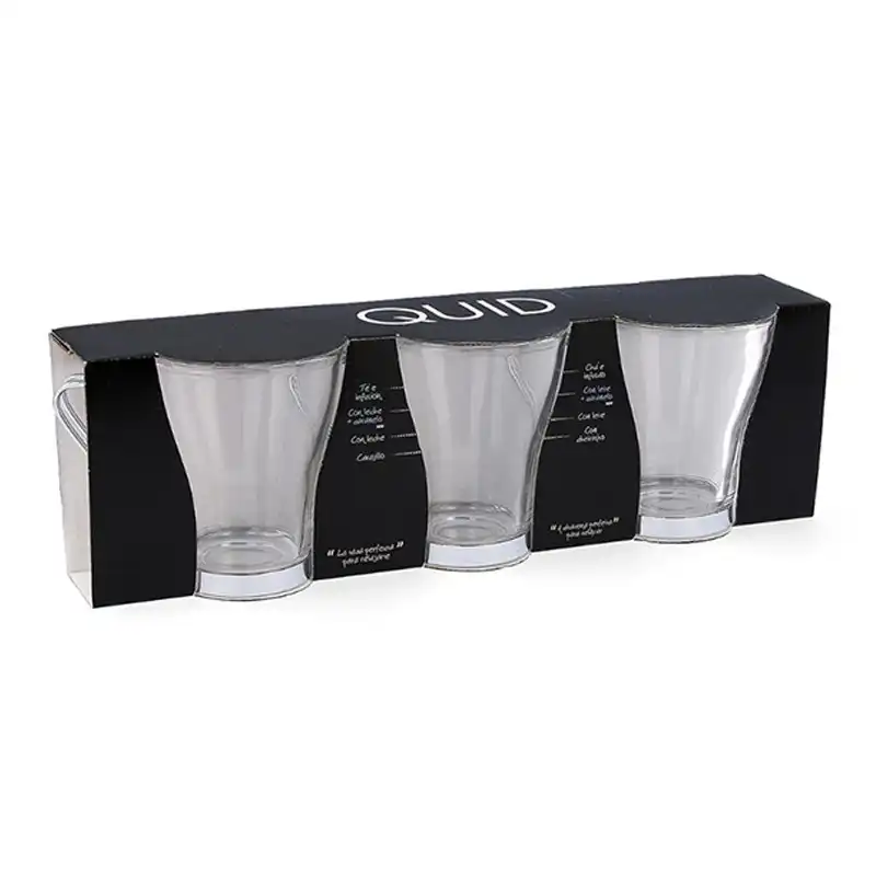 Set 3 tazas de vidrio supreme