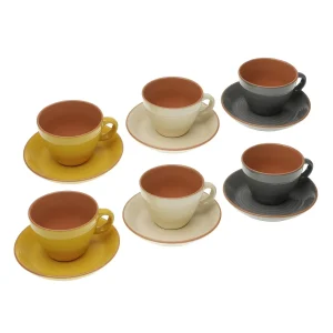 Set 6 tazas con plato Corin