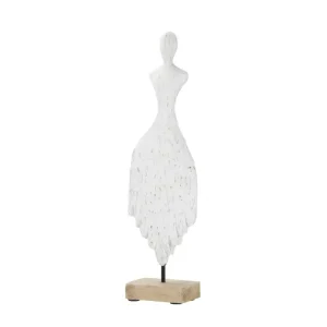 Figura señora metal madera mango 15x9x54