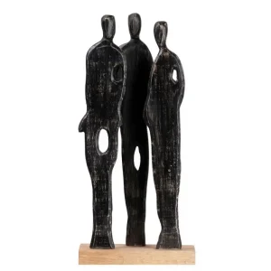 Figura familia madera de mango 20X13X44 cm.