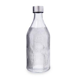 Botella agua vidrio 1litro rayas Maison