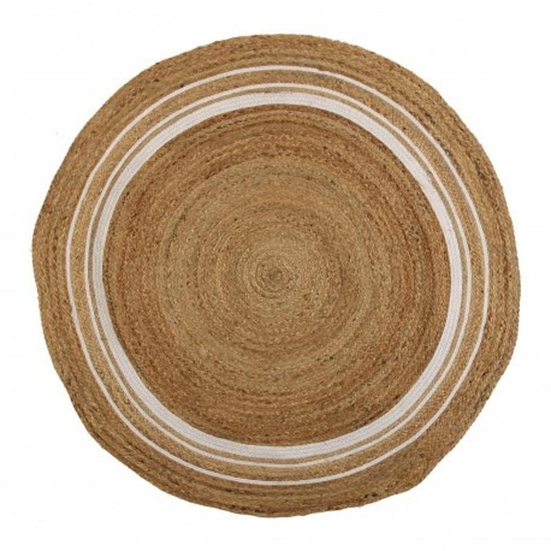 ALFOMBRA YUTE RAYAS 120CM 17370444 REDONDA