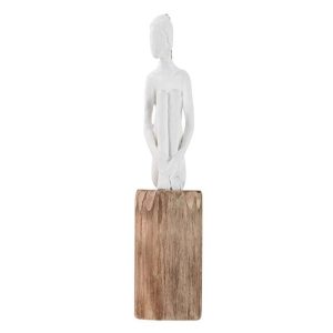 FIGURA MADRA SENTADA SOBRE TRONCO MADERA