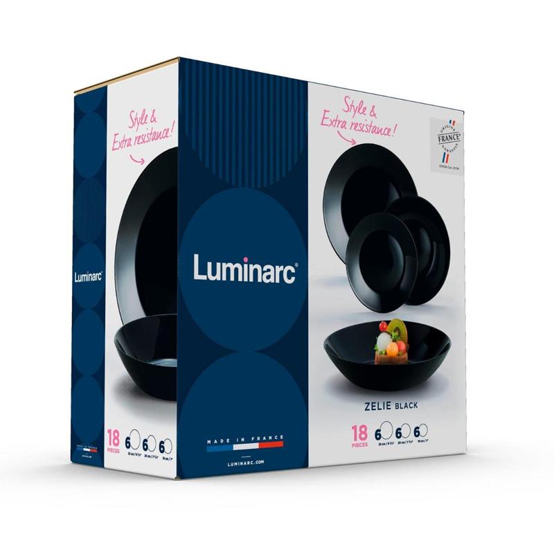 VAJILLA 18PZAS ZELIE NEGRO 5425818