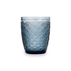 Vaso 29 cl Blue Moon Bidasoa de vidrio azul con relieve para agua y refrescos.