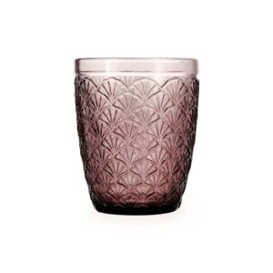 Vaso 29 cl Rose Moon Bidasoa de vidrio rosa con relieve para agua y refrescos.