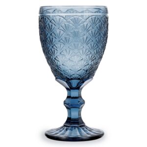 Copa Blue Moon Bidasoa 35 cl de vidrio azul con relieve